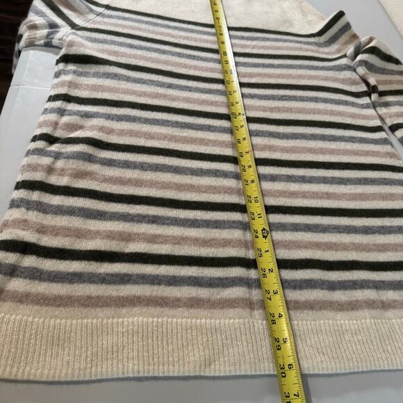 NWT 41 Hawthorn 100% Cashmere stripped Scoop Neck Sweater Shirt Old Money 1X - Picture 7 of 8